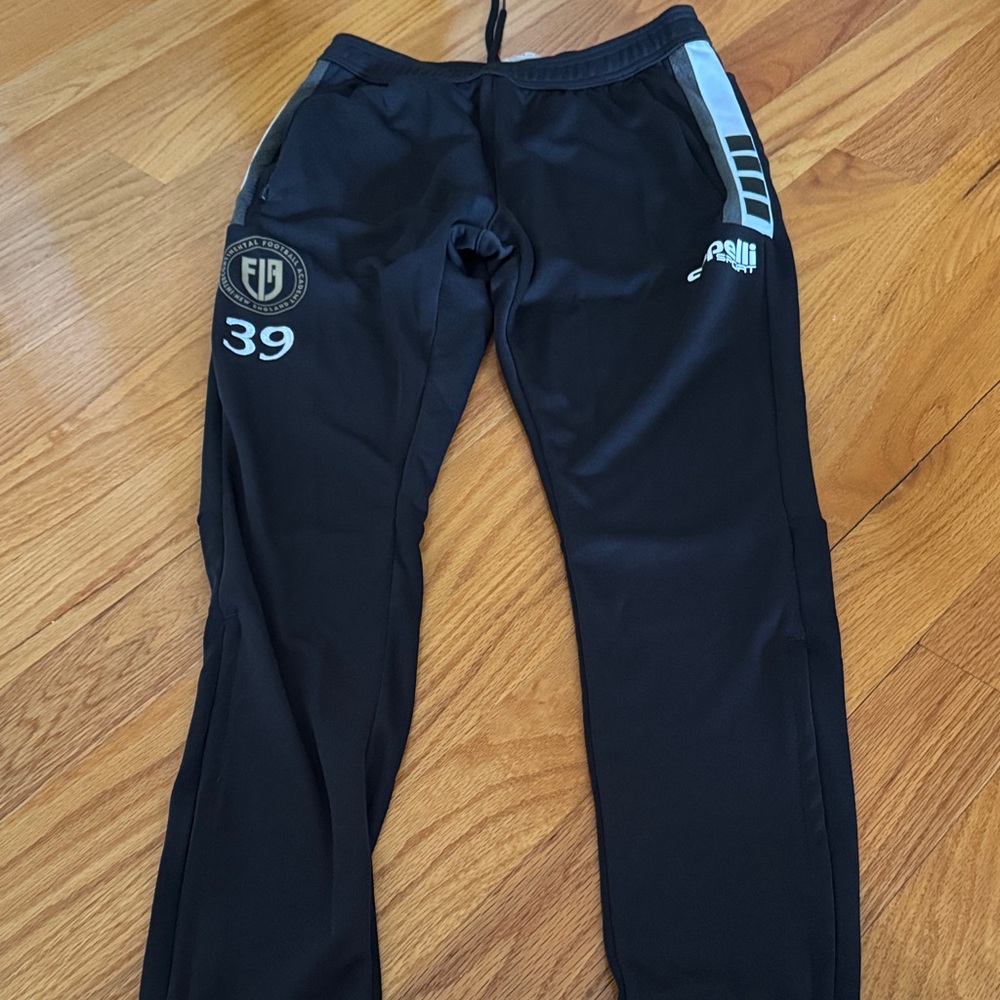 Capelli of New York Black Men’s Light Joggers with White Accents